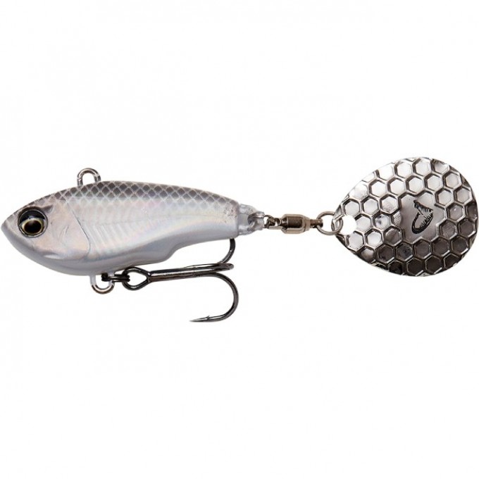 Блесна SAVAGE GEAR Fat Tail Spin 6.5cm 16g S White Silver 71763